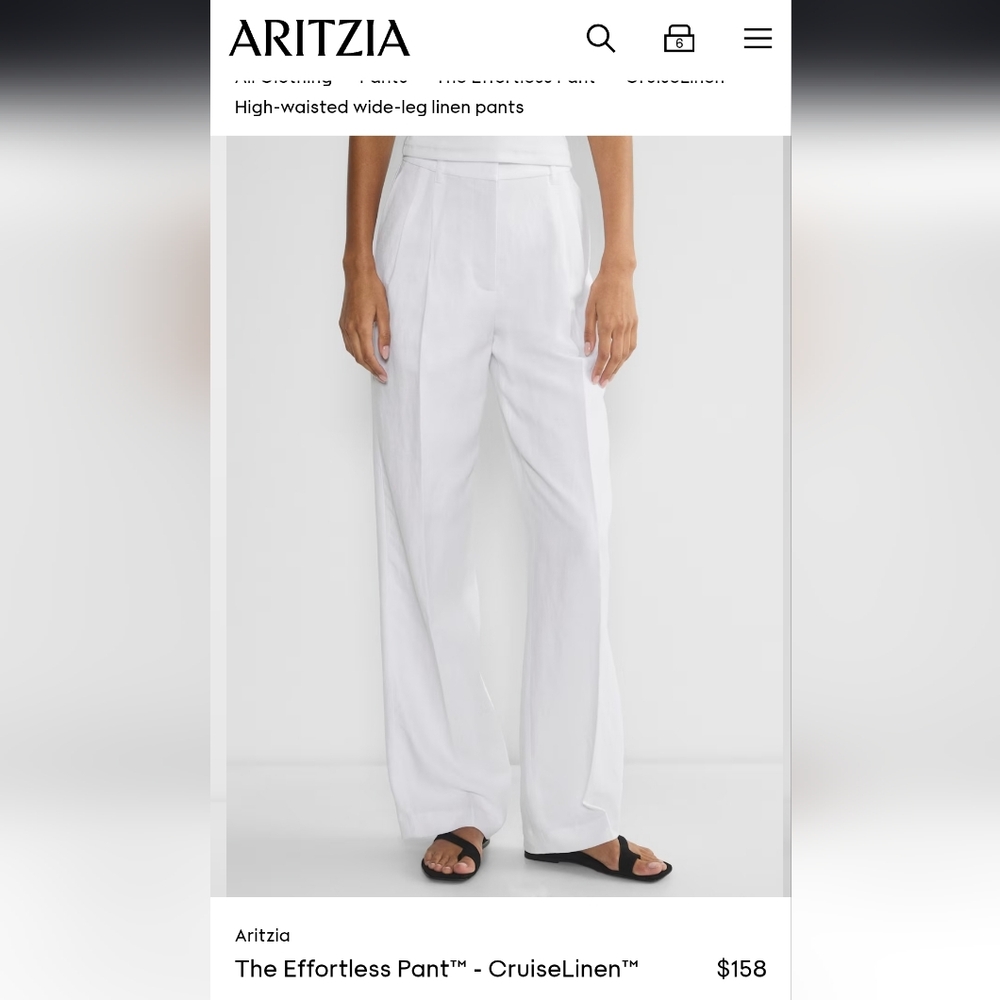 NWT Aritzia Effortless Cruise Linen Pant